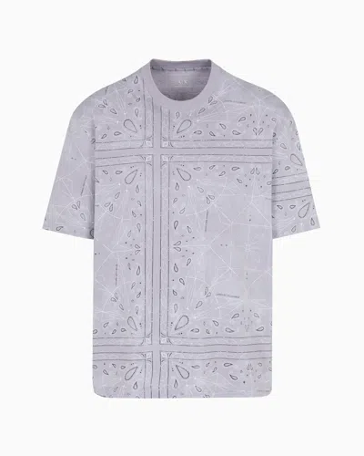 Armani Exchange Regular Fit Kaleidoscope Patterned T-shirt In Purple