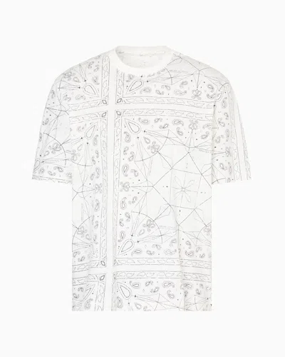 Armani Exchange Regular Fit Kaleidoscope Patterned T-shirt In White