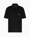 Armani Exchange Regular Fit Mercerised Cotton Polo In Black