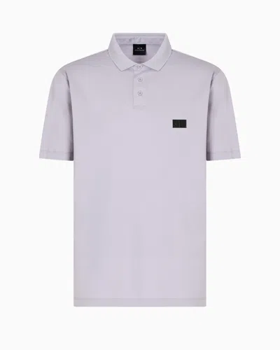 Armani Exchange Regular Fit Mercerised Cotton Polo In Purple