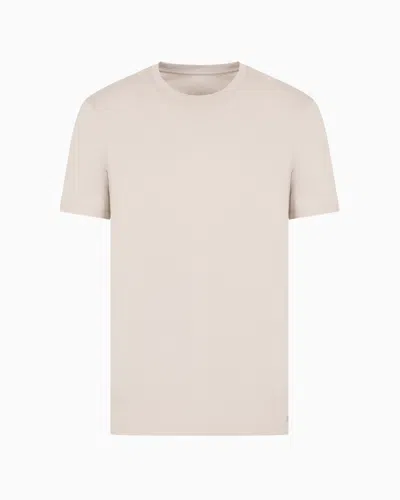 Armani Exchange Regular Fit Pima Cotton T-shirt In Beige