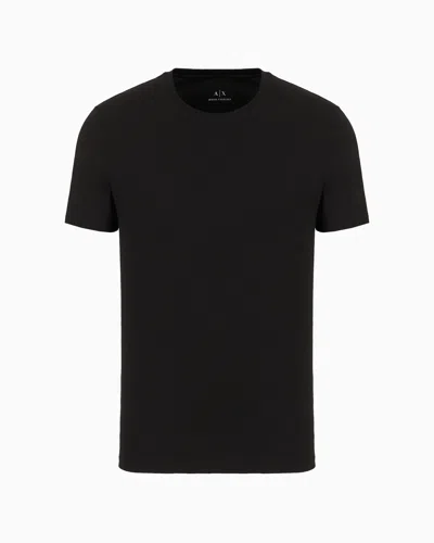 Armani Exchange Regular Fit Pima Cotton T-shirt In Black