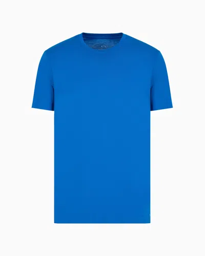 Armani Exchange Regular Fit Pima Cotton T-shirt In Blue