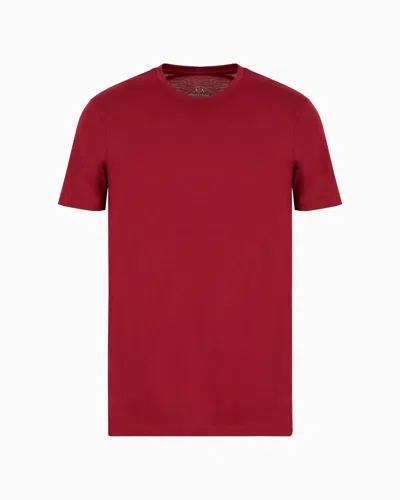 Armani Exchange Regular Fit Pima Cotton T-shirt In Burgundy