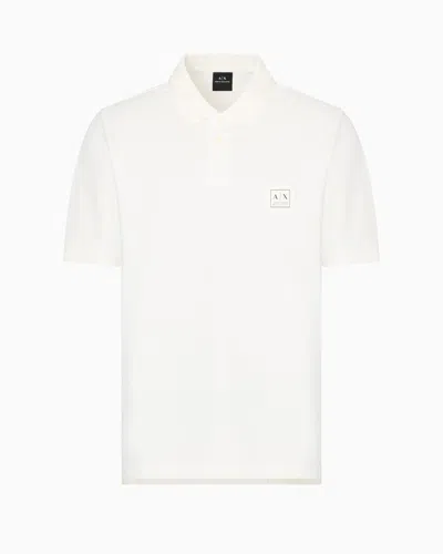 Armani Exchange Regular Fit Pique Polo In White