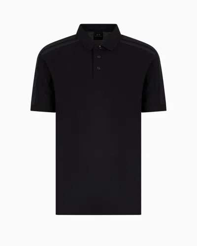Armani Exchange 3rzfla Ax Slub Polo In Black