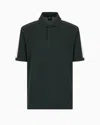Armani Exchange Regular Fit Piquet Polo With Shoulder Bands In Green