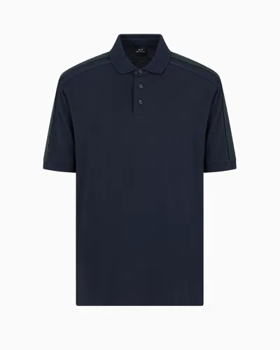 Armani Exchange Mens Polo Shirt 3dzfab Zjxuz In Navy 1510