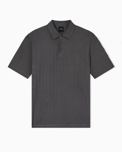 Armani Exchange Regular Fit Polo Shirt In Mercerised Cotton In Gray