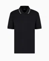 Armani Exchange Regular Fit Polo Shirt In Mercerised Cotton In Black