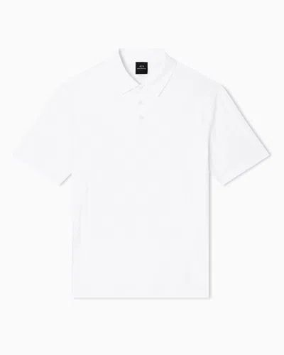 Armani Exchange Regular Fit Polo Shirt In Mercerised Cotton In White