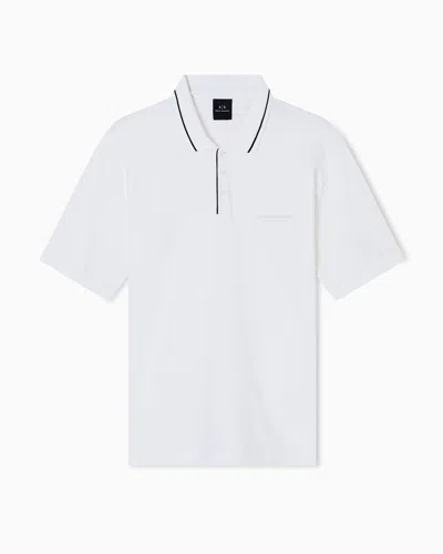 Armani Exchange Regular Fit Polo Shirt In Stretch Jersey In White