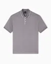 Armani Exchange Regular Fit Polo Shirt In Stretch Jersey In Gray