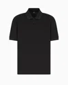 Armani Exchange Regular Fit Polo Shirt With Tone-on-tone Allover Logo In Black