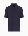 Armani Exchange Regular Fit Polo Shirt With Tone-on-tone Allover Logo In Navy Blue