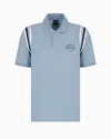 Armani Exchange Regular Fit Polo With Contrasting Stripes In Light Blue