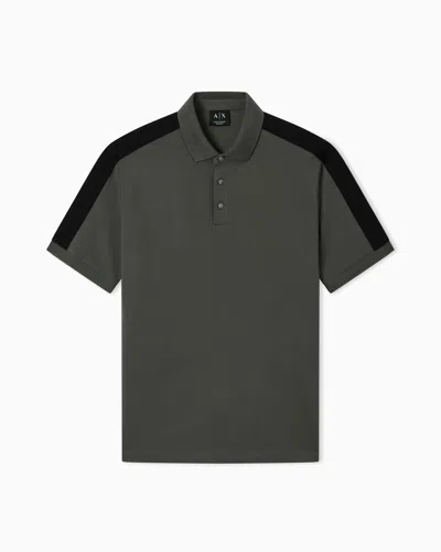 Armani Exchange Regular Fit Polo With Contrasting Tape In Green