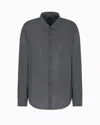 Armani Exchange Chemise À Motif En Coton Mélangé In Deep Navy Logo Twist