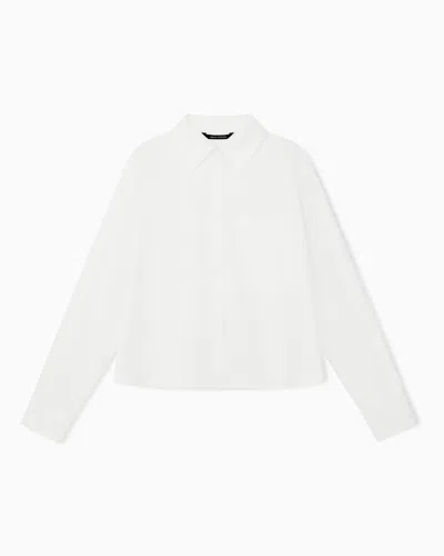Armani Exchange Regular Fit Shirt In Cotton Jacquard In White
