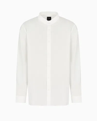 Armani Exchange Regular Fit Shirt In Yarn Dyed Cotton In Weiss