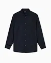 Armani Exchange Regular Fit Shirt With Allover Logo In Blue