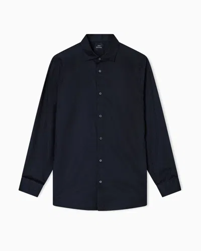 Armani Exchange Regular Fit Shirt With Allover Logo In Blue