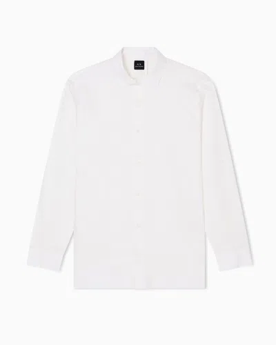 Armani Exchange Regular Fit Shirt With Allover Logo In White