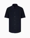 Armani Exchange Regular Fit Short Sleeve Shirt In Blue