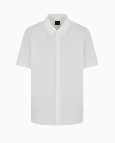 Armani Exchange Regular Fit Short Sleeve Shirt In Weiss