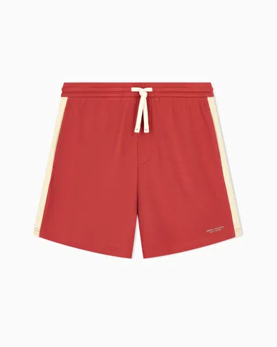 Armani Exchange Regular Fit Shorts In Stretch Modal Jersey In Red