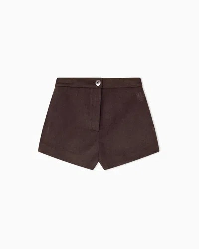 Armani Exchange Regular Fit Shorts Wool Blend In Brown