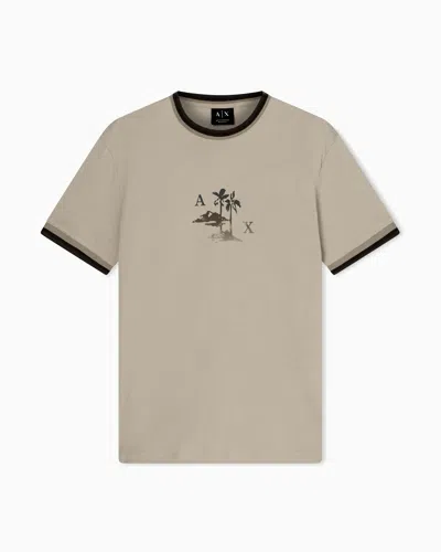 Armani Exchange Regular Fit T-shirt In Basic Cotton Jersey In Neutral