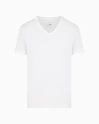 Armani Exchange Regular Fit T-shirt In Pima Cotton Jersey In White