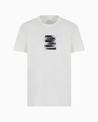 Armani Exchange Regular Fit T-shirt With Abstract Logo In White