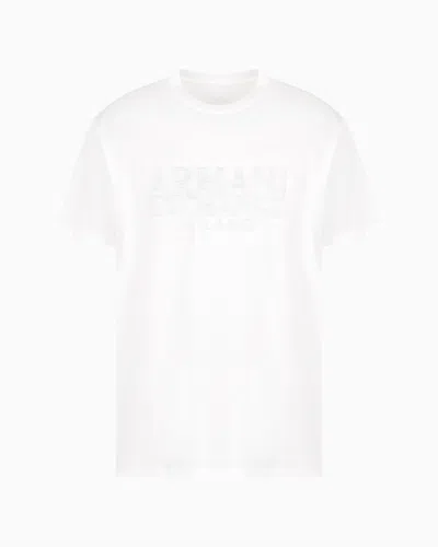 Armani Exchange Regular Fit T-shirt With Blurred Logo Effect In White