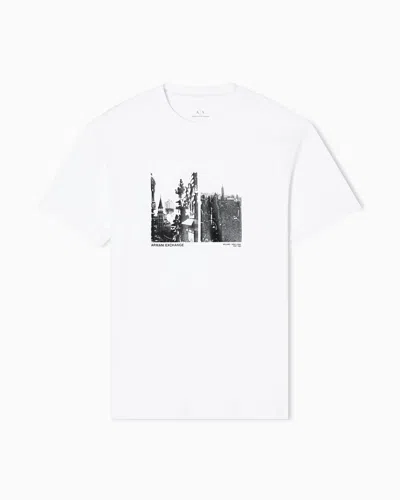 Armani Exchange Regular Fit T-shirt With City Print In White