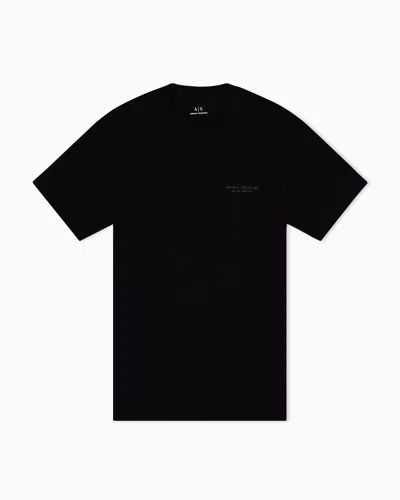 Armani Exchange Patterned Short-sleeved Shirt In Black