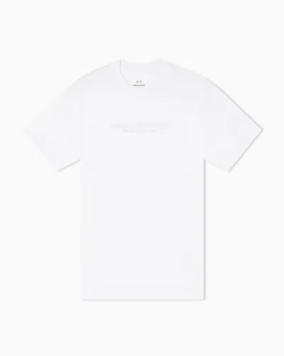 Armani Exchange Regular Fit T-shirt With Round Logo In White