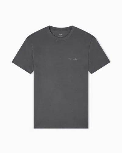 Armani Exchange Regular Fit T-shirt With Logo In Gray