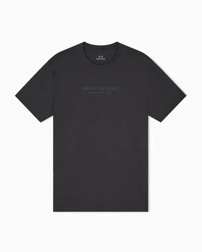 Armani Exchange Regular Fit T-shirt With Logo In Gray