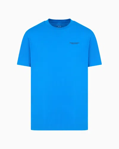 Armani Exchange Regular Fit T-shirt With Logo In Blue