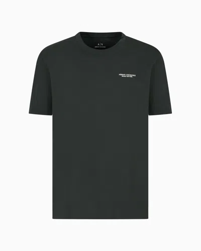 Armani Exchange Regular Fit T-shirt With Logo In Blue