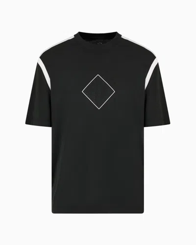 Armani Exchange Regular Fit T-shirt With Logo Print In Green