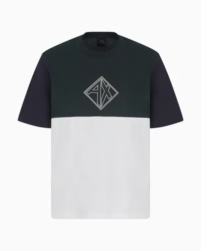 Armani Exchange Regular Fit T-shirt With Logo Print In Green