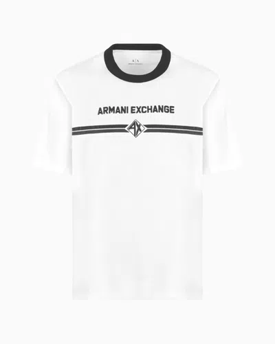 Armani Exchange Regular Fit T-shirt With Logo Print In White