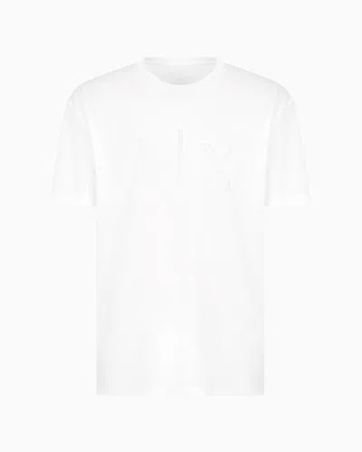 Armani Exchange Regular Fit T-shirt With Rhinestone Logo In White