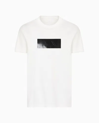 Armani Exchange Regular Fit T-shirt With Vinyl Logo Print In White