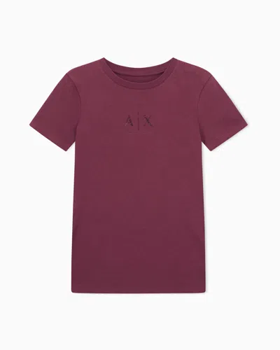 Armani Exchange Regular Fit T-shirts In Burgundy