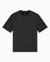 Armani Exchange Long Sleeve T-shirt With Logo Prints In Black