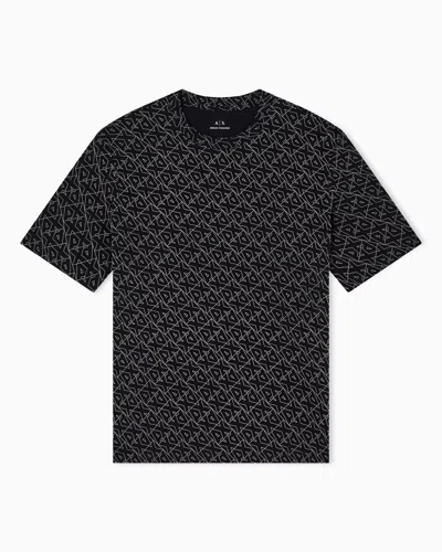 ARMANI EXCHANGE REGULAR FIT T-SHIRT WITH ALLOVER LOGO